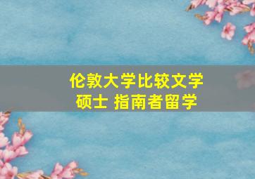 伦敦大学比较文学硕士 指南者留学